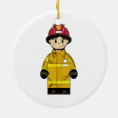 Cute Firefighter Ornament (Achterkant)