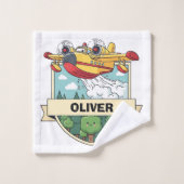 Cute Firefighting Plane Badge (Gant de toilette)