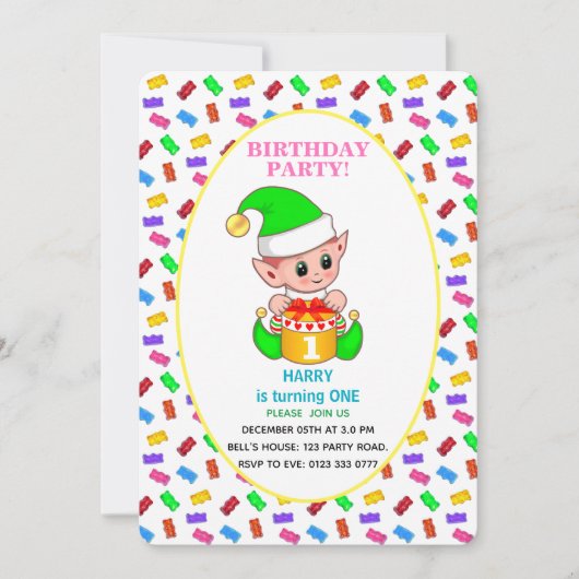 Cute First Baby Birthday Kaart (Voorkant)