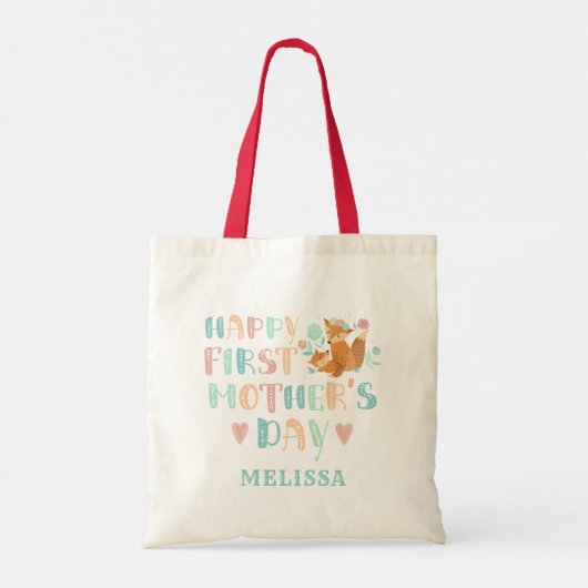 Cute First Moederdag Boho Chic Custom Tote Bag (Achterkant)