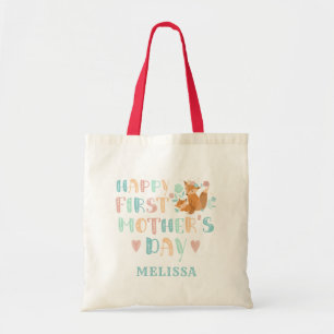 Cute First Moederdag Boho Chic Custom Tote Bag