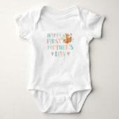 Cute First Moederdag Boho Typography Romper (Voorkant)