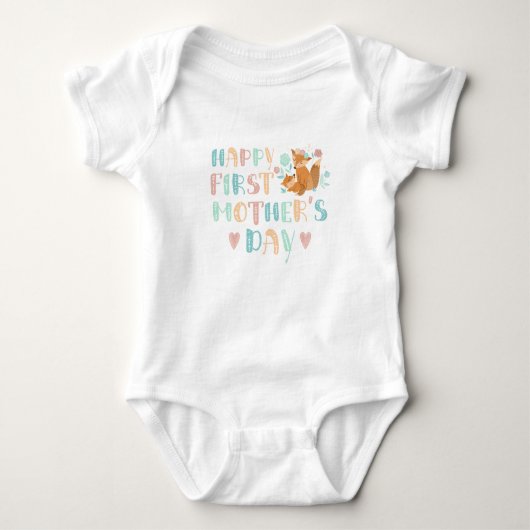 Cute First Moederdag Boho Typography Romper (Voorkant)