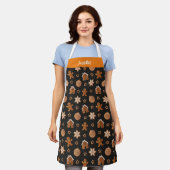 Cute First Name Gingerbrood Illustration Pattern Schort (Gedragen)