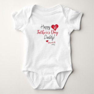 Cute First Vaderdag Gift Red Baby Girl Boy Romper
