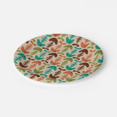 Cute Fish Bone Retro Modern Pattern Papieren Bordje (Gekanteld)