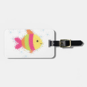 Cute Fish Cartoon Bagagelabel