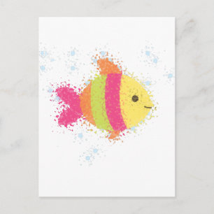 Cute Fish Cartoon Briefkaart