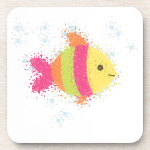 Cute Fish Cartoon Drankjes Onderzetter