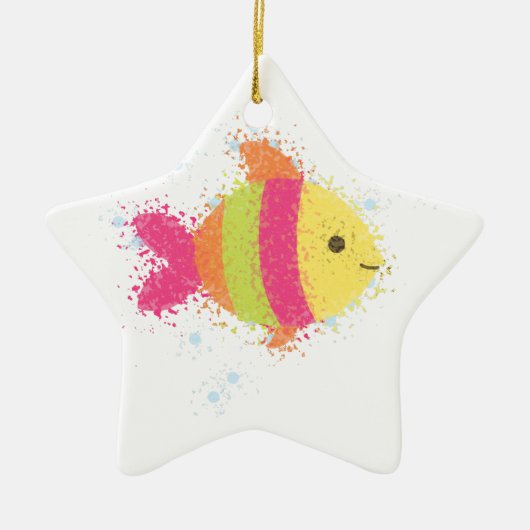 Cute Fish Cartoon Keramisch Ornament (Voorkant)