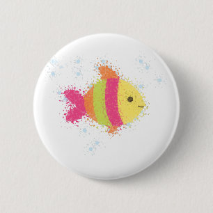 Cute Fish Cartoon Ronde Button 5,7 Cm