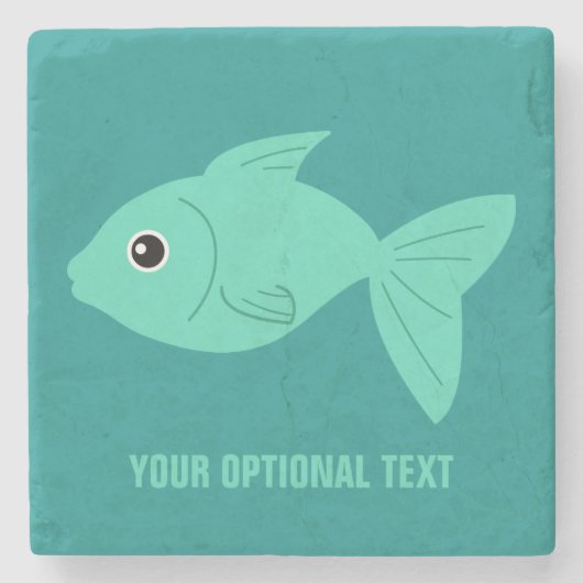 Cute Fish Custom stone onderzetter (Voorkant)