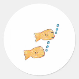 Cute Fish Magnet Ronde Sticker