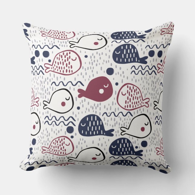 Cute Fish Motif lancer des oreillers (Recto)