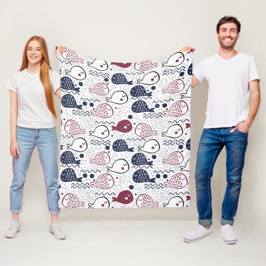 Cute Fish Motifs couvertures en toison (En situation)