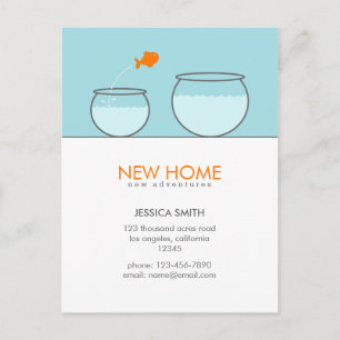 Cute Fish New Home Funny Briefkaarten