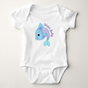 Cute Fish One Piece Baby Bodysuit