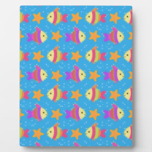 Cute Fish & Starfish Pattern Fotoplaat
