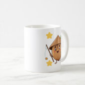 Cute Fishing Coconut with Conical Hat Cartoon Mug (Devant droit)