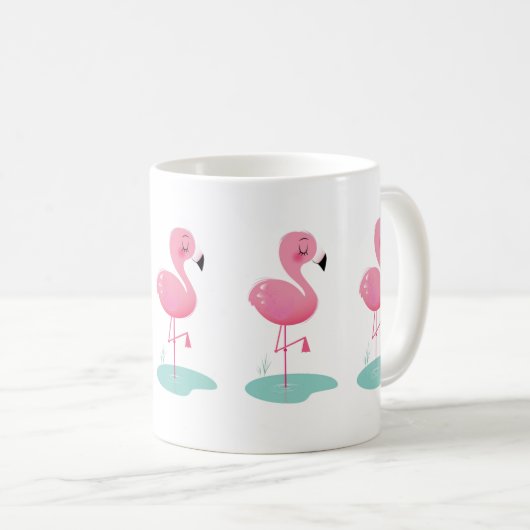 Cute Flamant rose rose Mug (Devant droit)