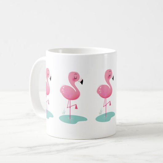Cute Flamant rose rose Mug (Devant gauche)