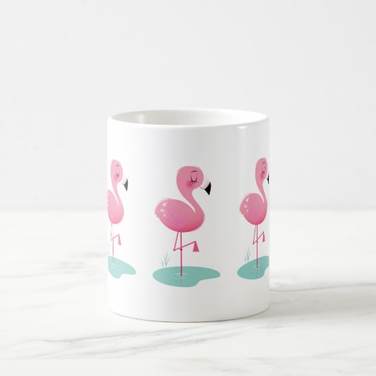 Cute Flamant rose rose Mug (Centre)