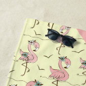 Cute Flamants roses personnalisés Serviette de pla (En situation)