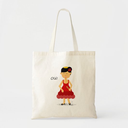 Cute Flamenco Dancer Shopping Bag Tote Bag (Voorkant)