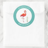 Cute Flamingo Homemade Classic Round Sticker (Tas)