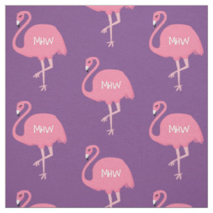 Cute Flamingo optionele aangepaste monogram fabric Stof