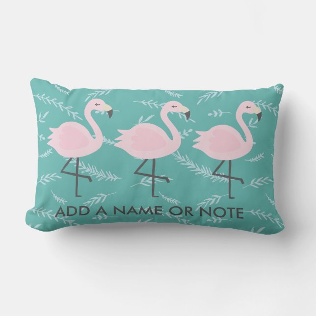 Cute Flamingo Pastel Blauwgroen Pillow Kussen (Voorkant)
