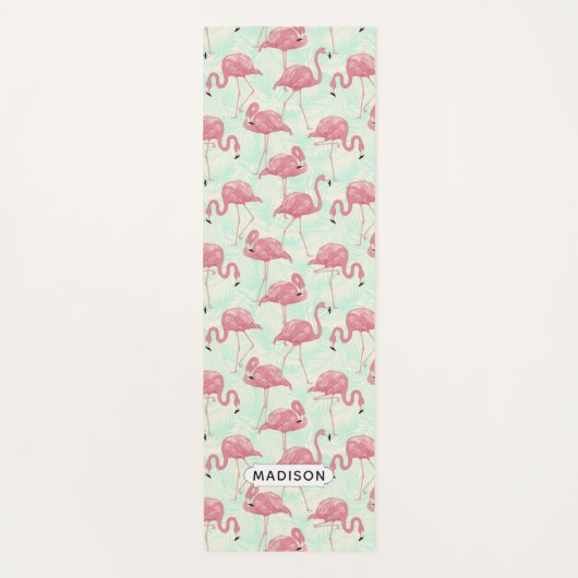 Cute Flamingo patroon custom name yoga mat (Voorkant)
