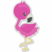 Cute Flamingo, Pink Flamingo, Baby Flamingo, Bird Sticker (Voorkant)