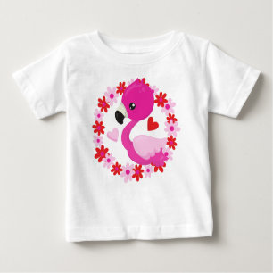 Cute Flamingo, Pink Flamingo, Bird, Flowers, Heart