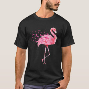 Cute Flamingo Pink Ribbon Breast Cancer Bewustheid T-shirt