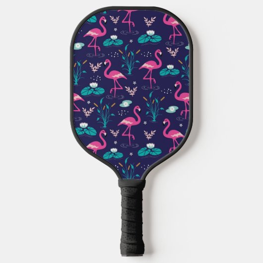 Cute Flamingo Seamless Pattern Pickleball Paddle (Voorkant)
