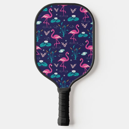 Cute Flamingo Seamless Pattern Pickleball Paddle (Achterkant)