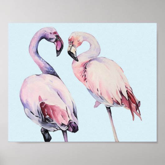 Cute Flamingo Tekening Poster (Voorkant)