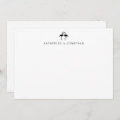 Cute Flamingos Couples Note Card Notitiekaartje (Voorkant / Achterkant)