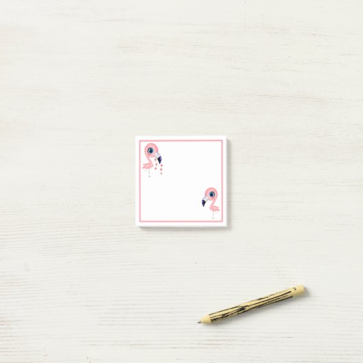 Cute Flamingos Post-it® Notes (Op bureau)