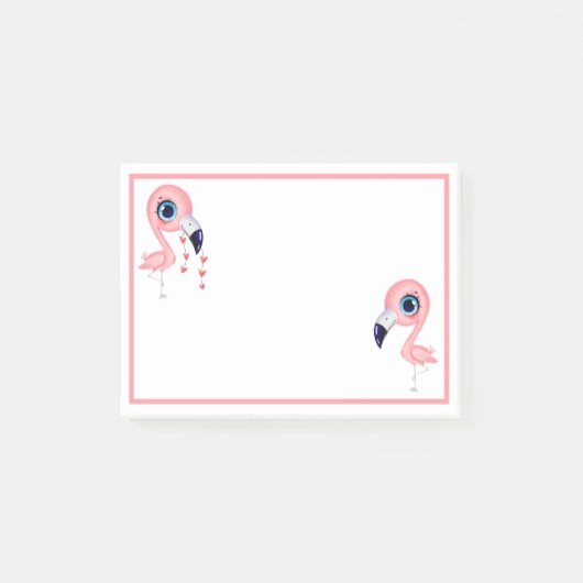 Cute Flamingos Post-it® Notes (Voorkant)