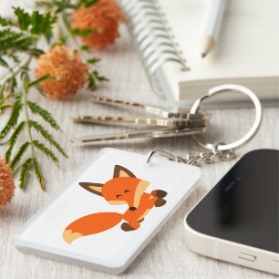 Cute Fleet Cartoon Fox AcrylSleutelhanger Sleutelhanger