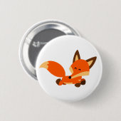 Cute Fleet Cartoon Fox Button Badge (Voorkant /achterkant)