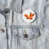 Cute Fleet Cartoon Fox Button Badge (In situ)