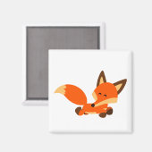 Cute Fleet Cartoon Fox Magnet Magneet (Voorkant / Achterkant)