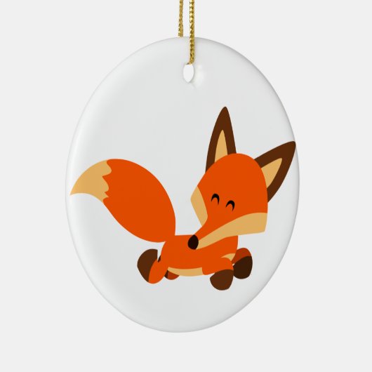 Cute Fleet Cartoon Fox Ornament (Rechts)
