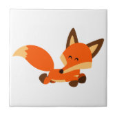 Cute Fleet Cartoon Fox Tile Tegeltje (Voorkant)