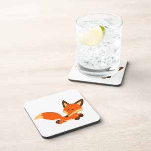 Cute Fleet Cartoon Vos Onderzetters Set