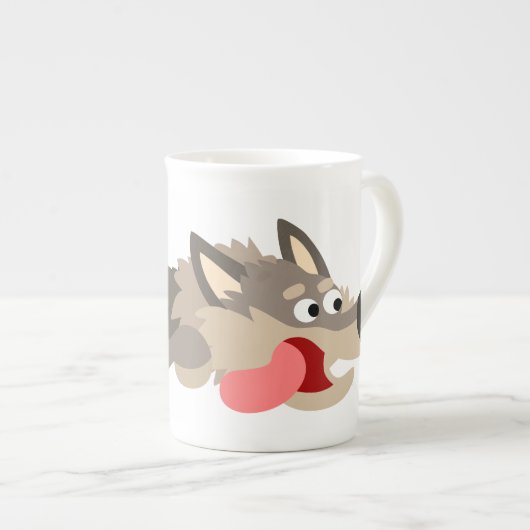 Cute Fleet Cartoon Wolf Bone China Mok (Voorkant rechts)