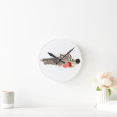 Cute Fleet Cartoon Wolf Wall Clock Ronde Klok (Huis)